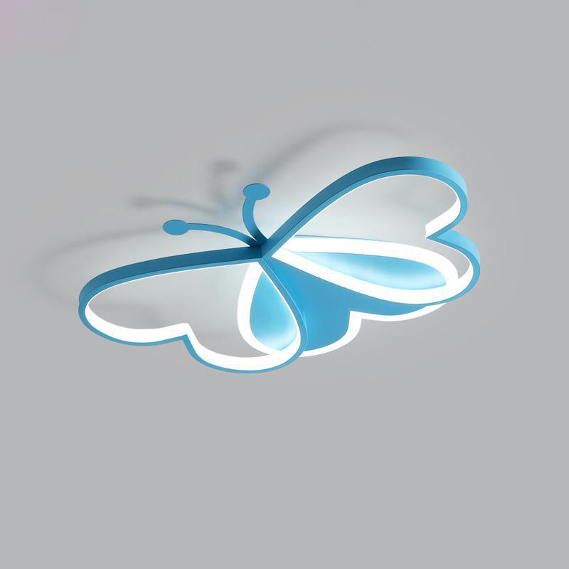 Modern Art Deco Acrylic Kids Butterfly Shape LED Flush Mount Light For Bedroom Cuvalon