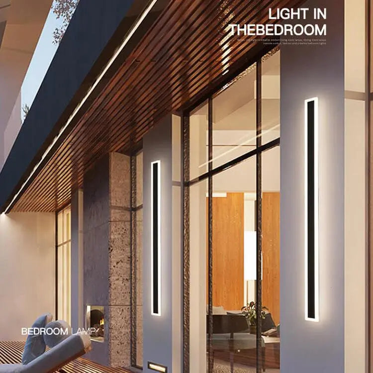 Minimalistic Elongated Bar Shaped 1-Light LED Acrylic Outdoor Waterproof Wall Light Cuvalon
