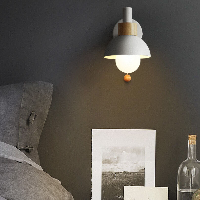 Nordic Macaron Globe 1-Light Wall Sconce Lamp Cuvalon