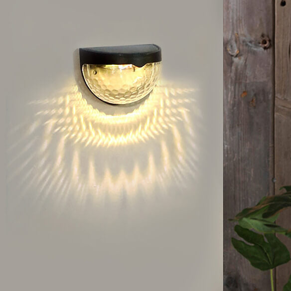 Solar Semi Circle Outdoor Waterproof Light Shadow Fence Wall Sconce Lamp Cuvalon