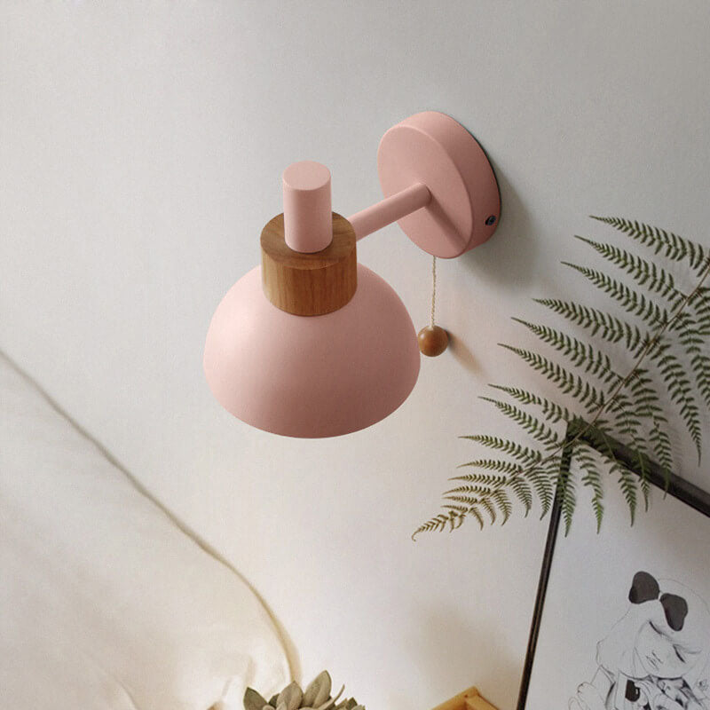 Nordic Macaron Globe 1-Light Wall Sconce Lamp Cuvalon