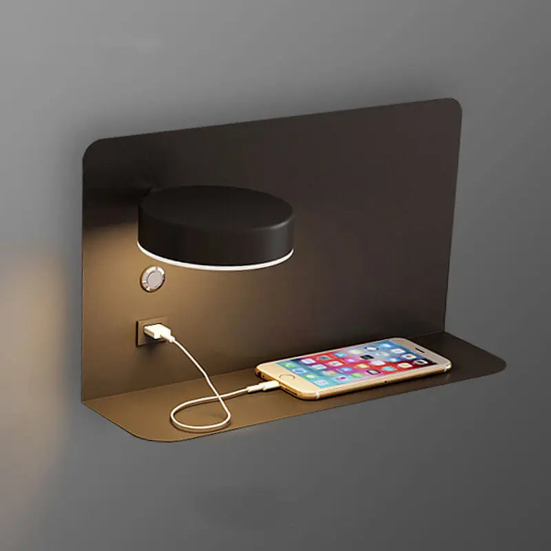 Modern Iron Square LED USB Rechargeable Wall Sconce Lamp Cuvalon