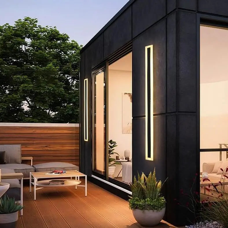 Minimalistic Elongated Bar Shaped 1-Light LED Acrylic Outdoor Waterproof Wall Light Cuvalon