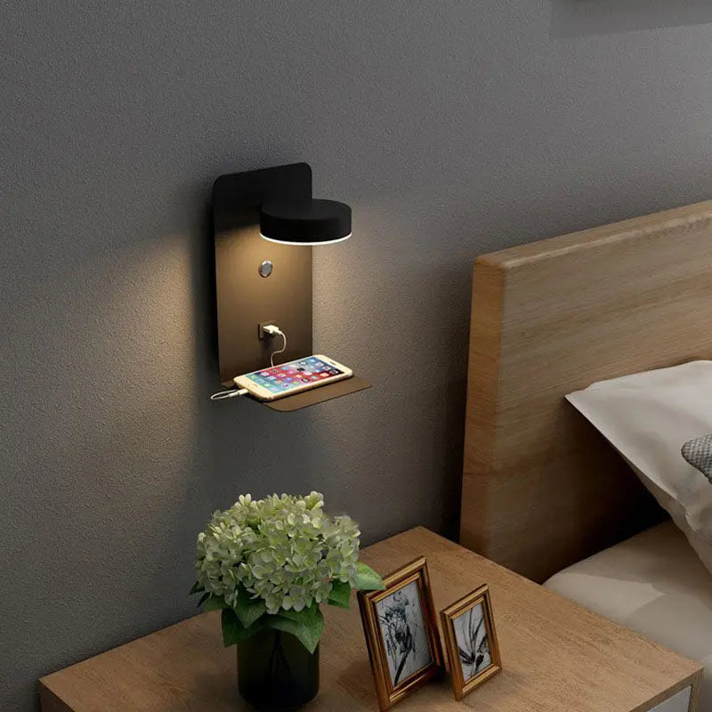 Modern Iron Square LED USB Rechargeable Wall Sconce Lamp Cuvalon