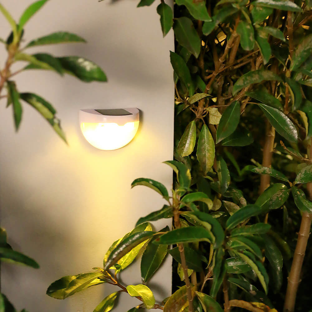 Solar Semi Circle Outdoor Waterproof Light Shadow Fence Wall Sconce Lamp Cuvalon