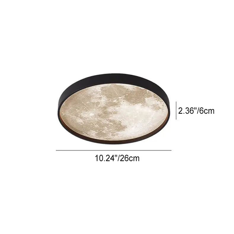 Nordic Creative Moon Round LED Flush Mount Ceiling Light Cuvalon