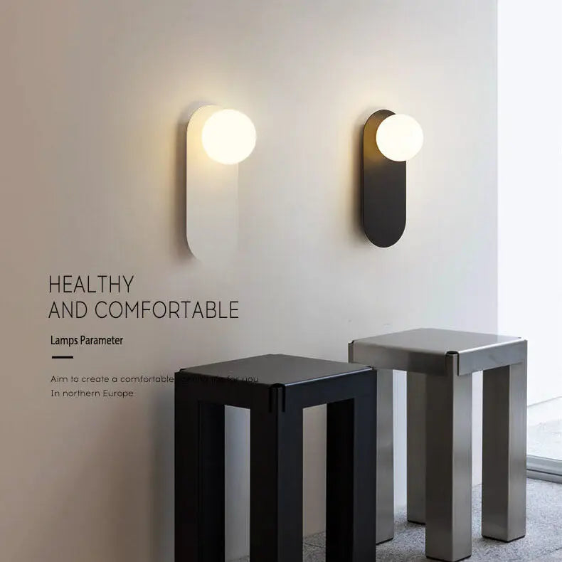 Nordic Minimalist Glass Ring Base 1-Light Wall Sconce Lamp Cuvalon