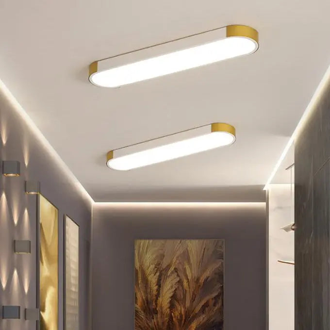 Modern Minimalist Rectangular Ring LED Flush Mount Ceiling Light Cuvalon