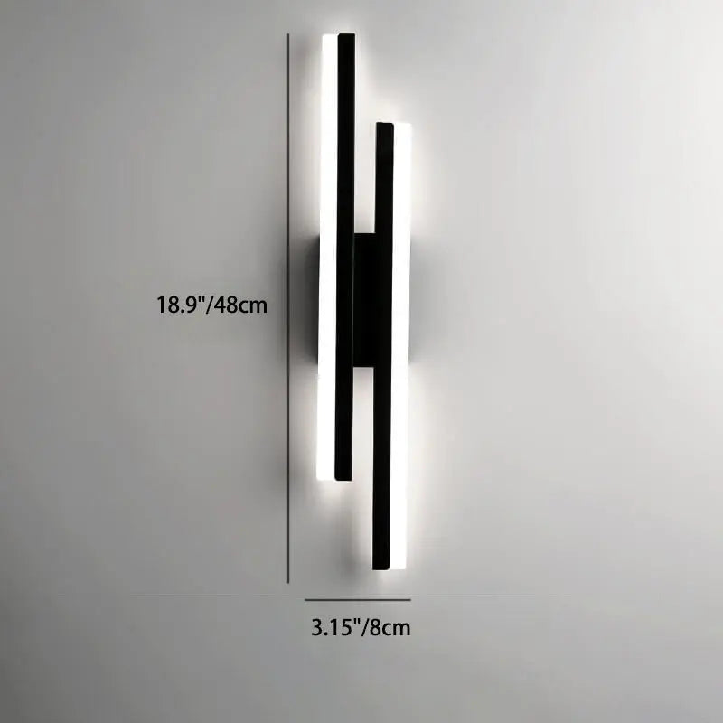 Modern Minimalist Lines Iron Acrylic LED Wall Sconce Lamp Cuvalon