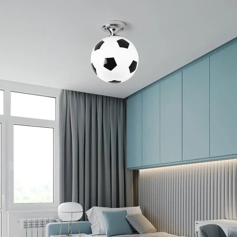 Creative Basketball Soccer Glass 1-Light Semi-Flush Mount Ceiling Light Cuvalon