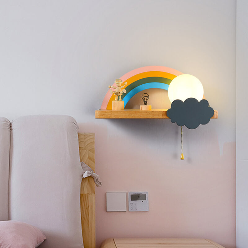 Nordic Cartoon Rainbow 1-Light  Wall Sconce Lamp Cuvalon