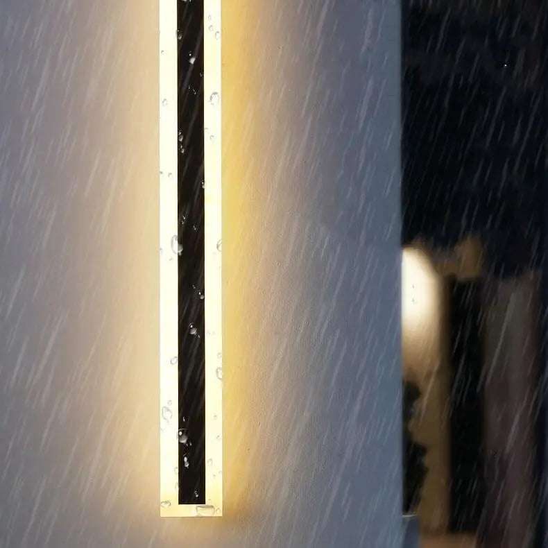 Minimalistic Elongated Bar Shaped 1-Light LED Acrylic Outdoor Waterproof Wall Light Cuvalon