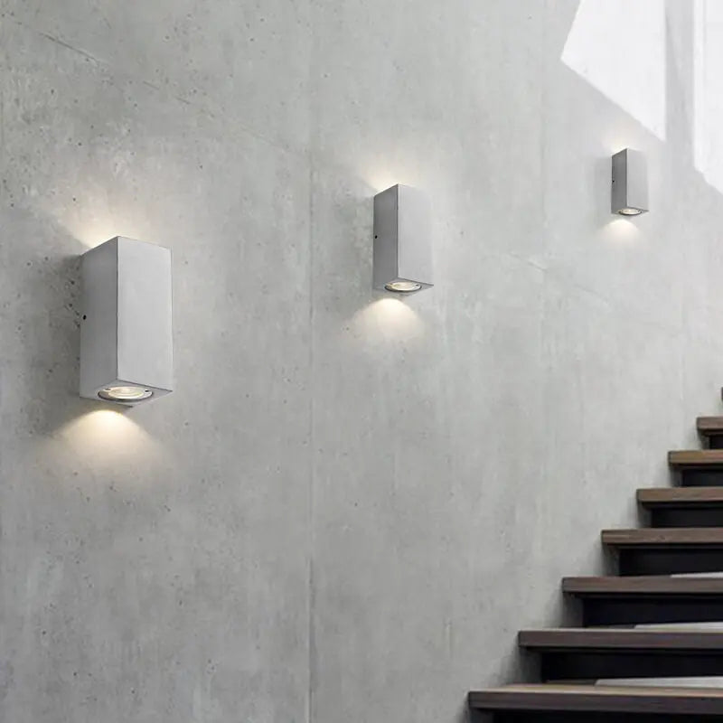 Industrial Cement Square Outdoor 1-Light Waterproof Wall Sconce Lamp Cuvalon
