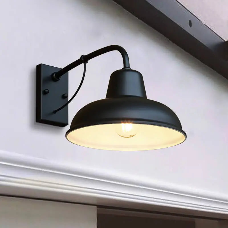 Vintage Iron Barn Waterproof Outdoor 1-Light Wall Sconce Lamp Cuvalon