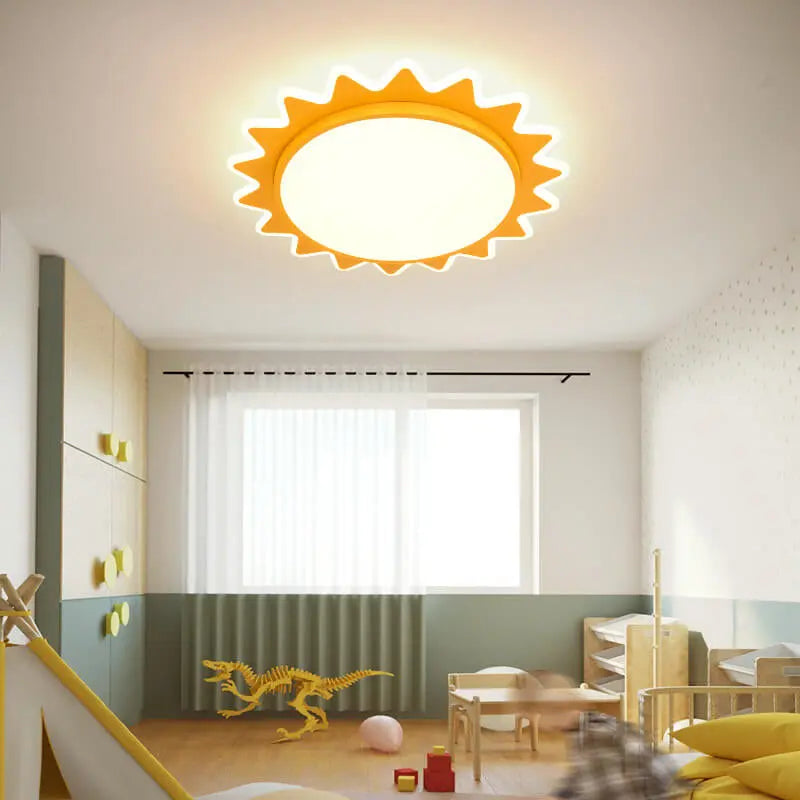 Creative Cartoon Sun Shaped LED Flush Mount Ceiling Light Cuvalon