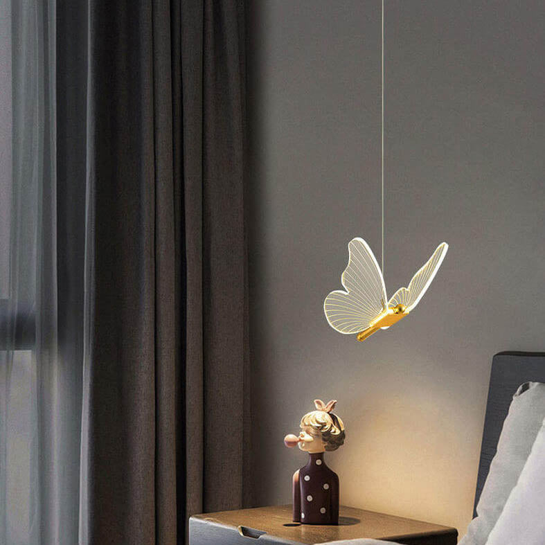 Minimalist Acrylic Butterfly LED Pendant Light Cuvalon