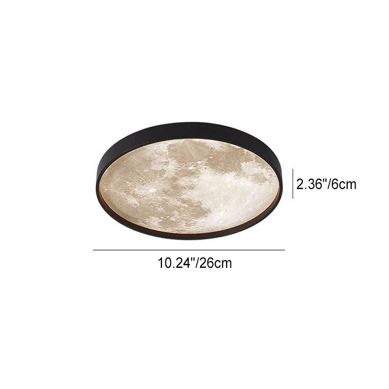Nordic Creative Moon Round LED Flush Mount Ceiling Light Cuvalon