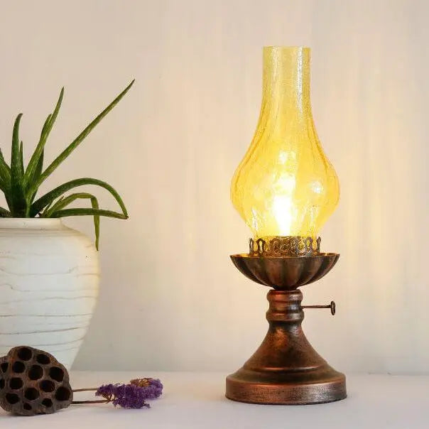 Vintage Antique Kerosene Oil Lamp 1-Light Table Lamp Cuvalon