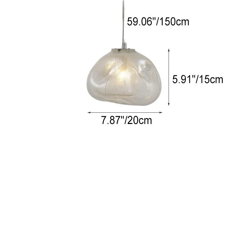 Modern Shaped Glass 1-Light Cloud Suspension Pendant Light Cuvalon