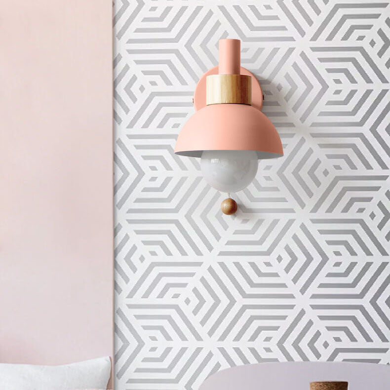 Nordic Macaron Globe 1-Light Wall Sconce Lamp Cuvalon