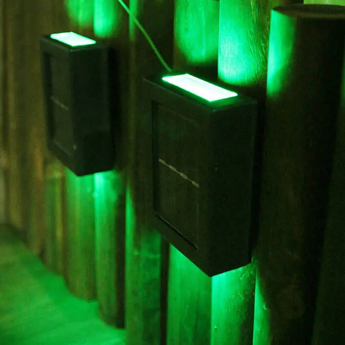 Solar Square Up and Down Lighted LED Outdoor Waterproof Garden Wall Sconce Lamp Cuvalon