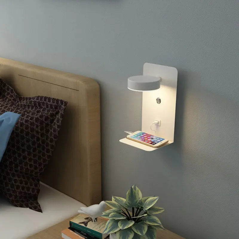 Modern Iron Square LED USB Rechargeable Wall Sconce Lamp Cuvalon