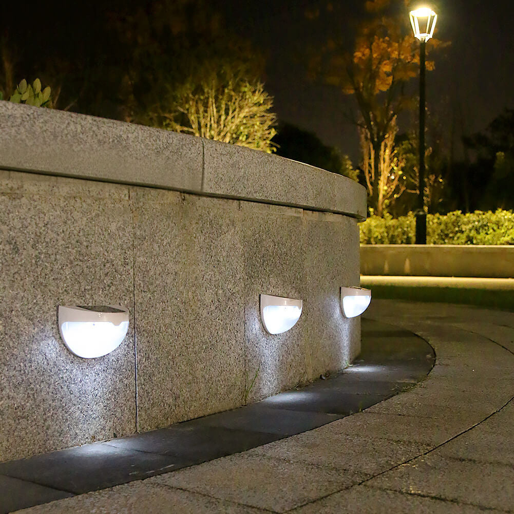 Solar Semi Circle Outdoor Waterproof Light Shadow Fence Wall Sconce Lamp Cuvalon