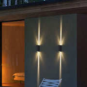 Modern Aluminum Lens Outdoor Patio Double-headed LED Wall Sconce Lamp Cuvalon