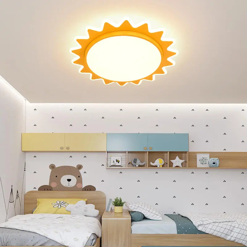 Creative Cartoon Sun Shaped LED Flush Mount Ceiling Light Cuvalon
