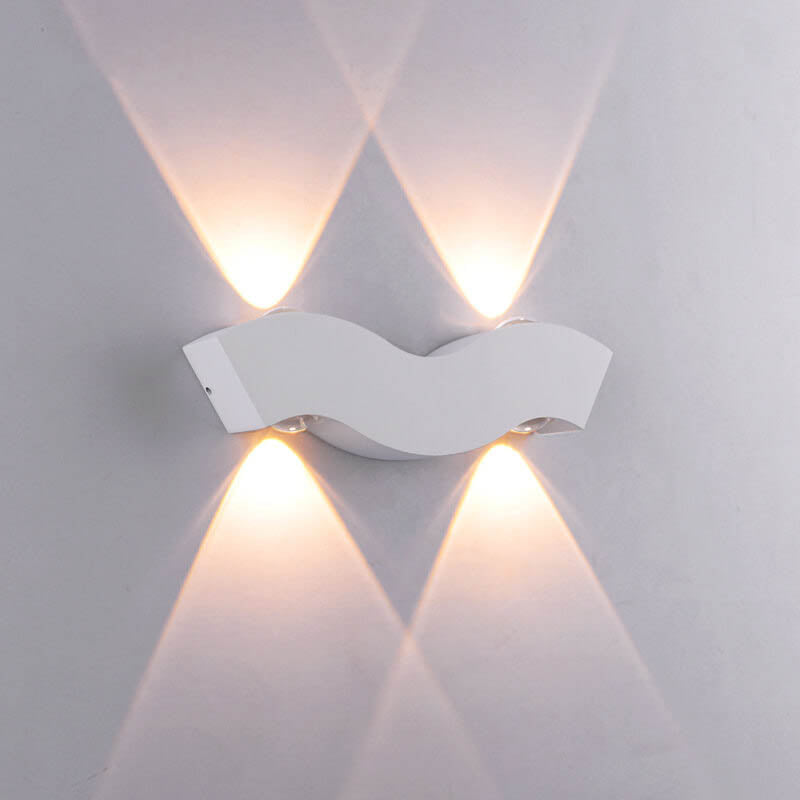 Modern Aluminum Wave LED Waterproof Outdoor Wall Sconce Lamp Cuvalon