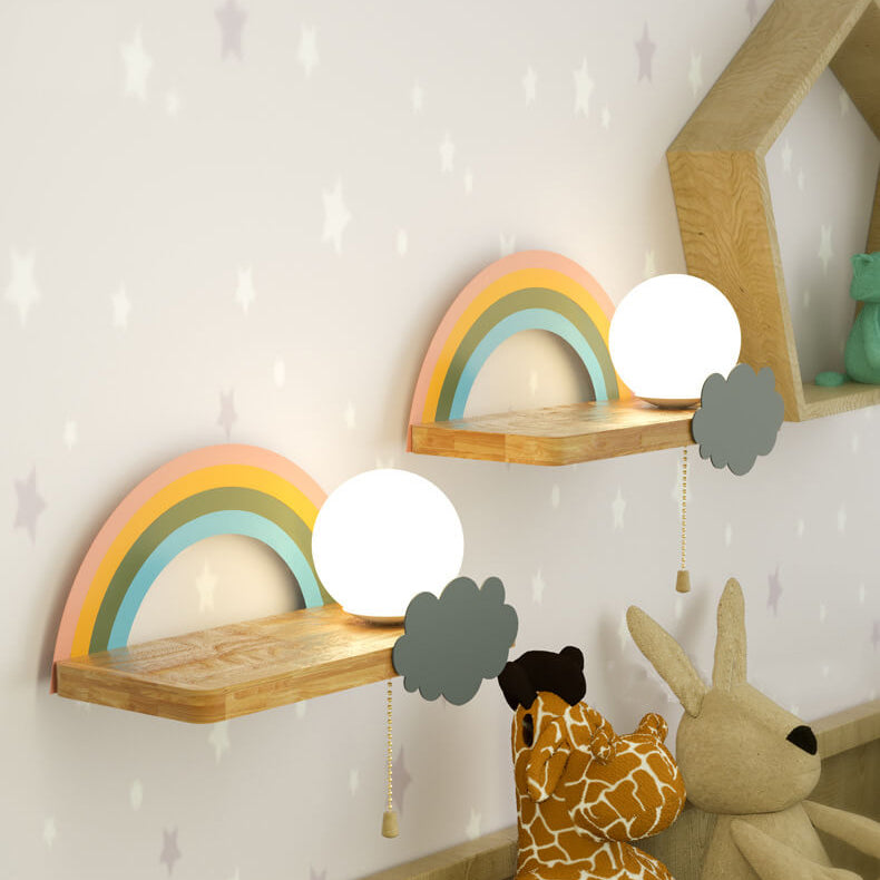 Nordic Cartoon Rainbow 1-Light  Wall Sconce Lamp Cuvalon