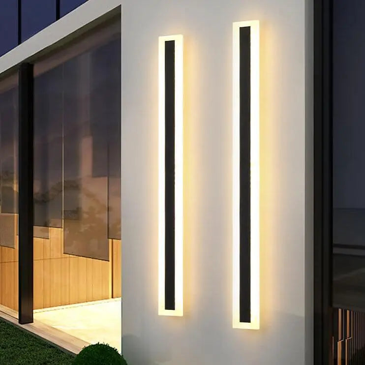 Minimalistic Elongated Bar Shaped 1-Light LED Acrylic Outdoor Waterproof Wall Light Cuvalon