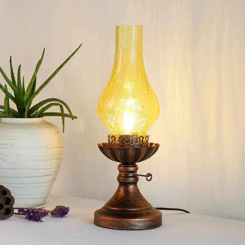 Vintage Antique Kerosene Oil Lamp 1-Light Table Lamp Cuvalon