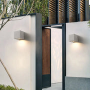 Industrial Cement Square Outdoor 1-Light Waterproof Wall Sconce Lamp Cuvalon