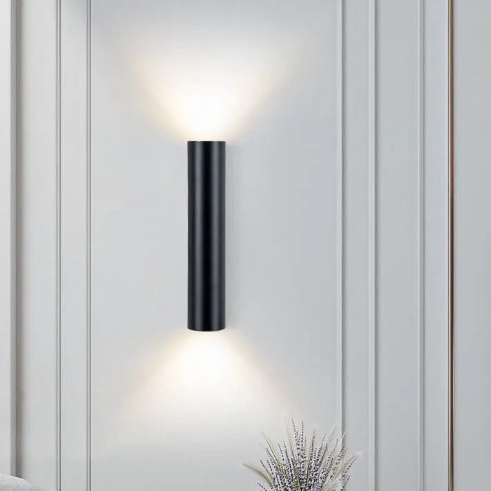 Simple Aluminum Cylindrical 2-Light Wall Sconce Lamp Cuvalon