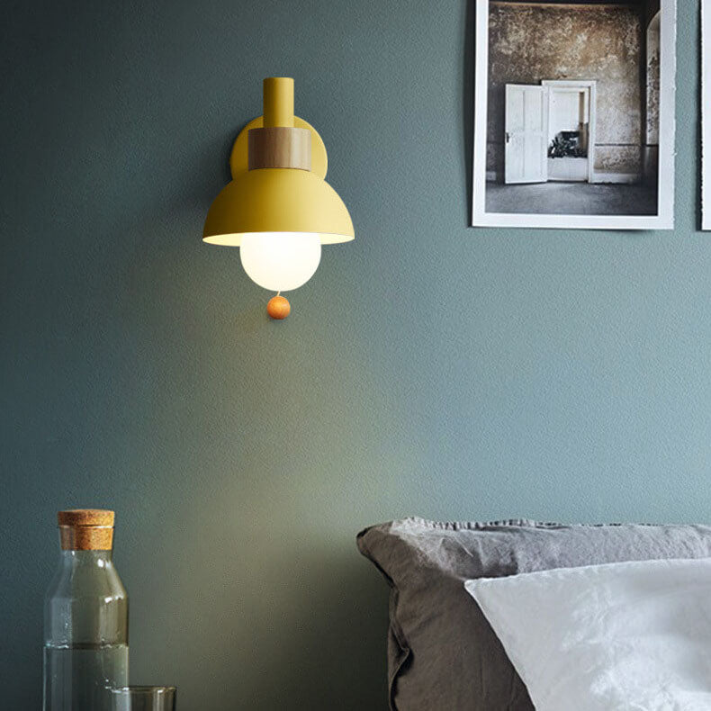 Nordic Macaron Globe 1-Light Wall Sconce Lamp Cuvalon