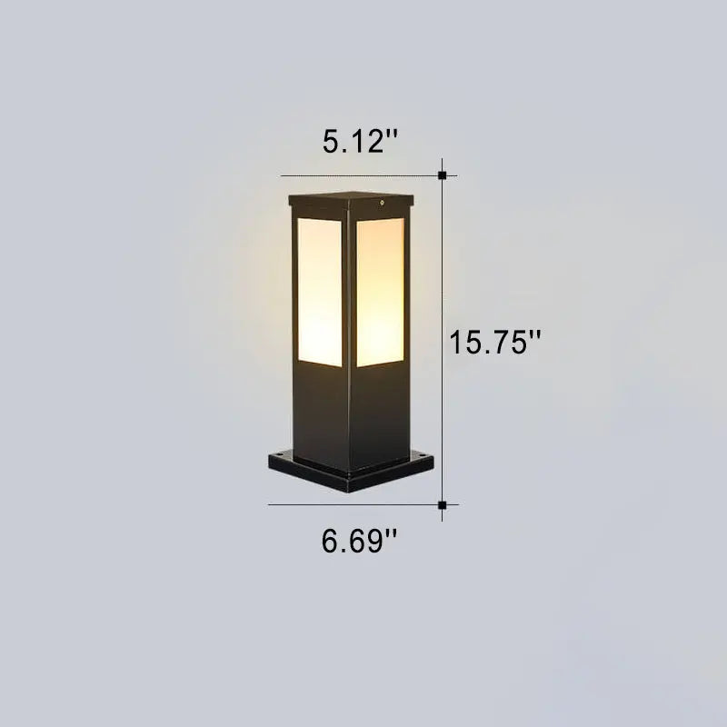 Modern Solar Lawn Square Column Outdoor Waterproof Path Lamp Cuvalon