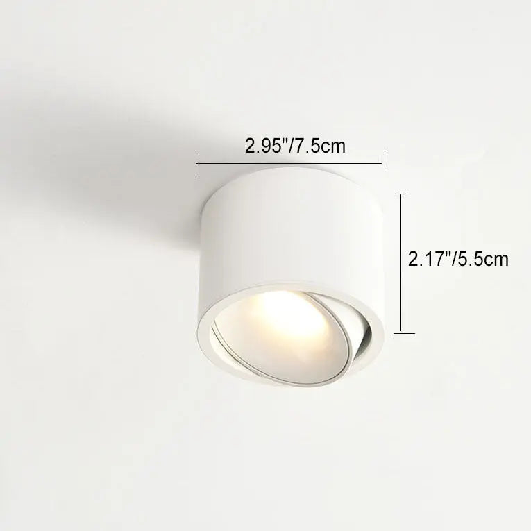Modern Minimalist Round Spotlight Adjustable LED Flush Mount Ceiling Light Cuvalon