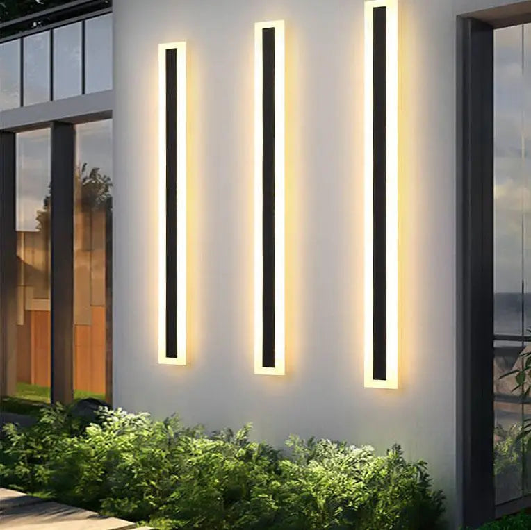 Minimalistic Elongated Bar Shaped 1-Light LED Acrylic Outdoor Waterproof Wall Light Cuvalon