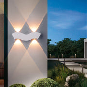 Modern Aluminum Wave LED Waterproof Outdoor Wall Sconce Lamp Cuvalon