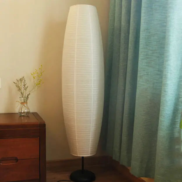 Nordic Minimalist Rice Paper Column 2-Light Standing Floor Lamp Cuvalon