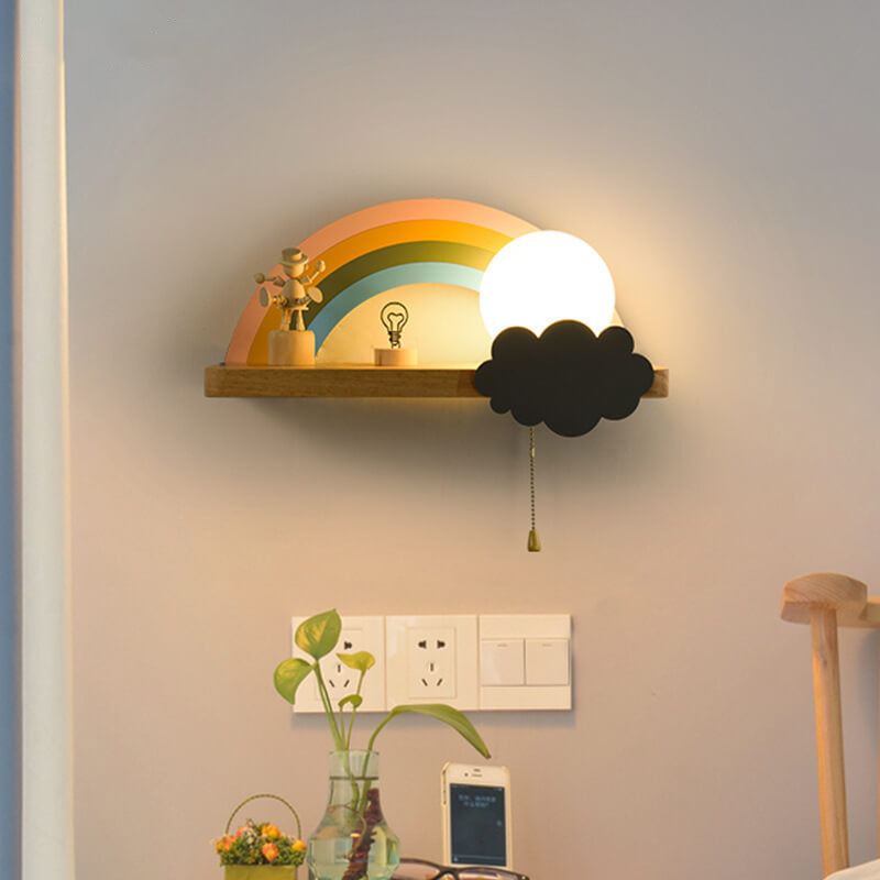 Nordic Cartoon Rainbow 1-Light  Wall Sconce Lamp Cuvalon