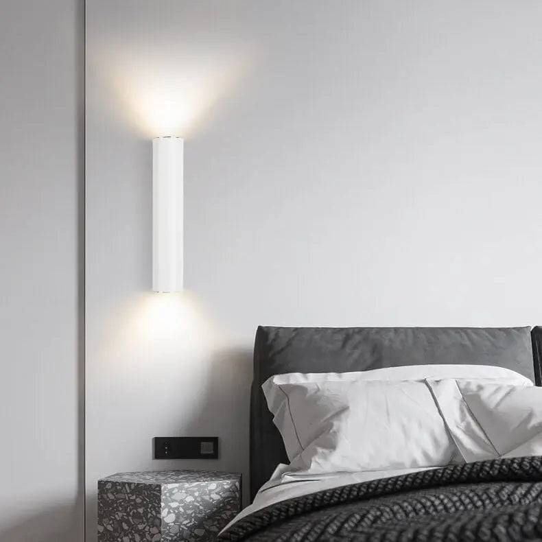 Simple Aluminum Cylindrical 2-Light Wall Sconce Lamp Cuvalon