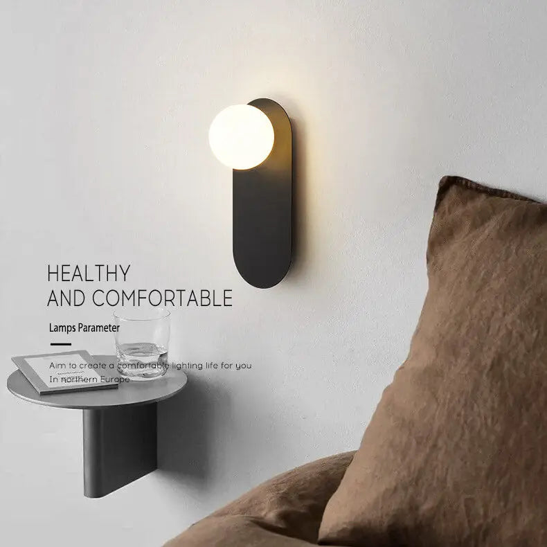 Nordic Minimalist Glass Ring Base 1-Light Wall Sconce Lamp Cuvalon