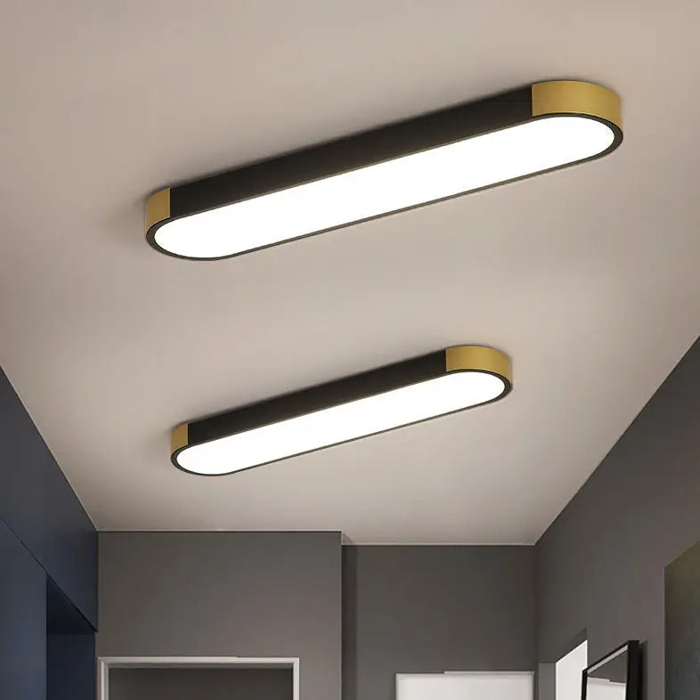 Modern Minimalist Rectangular Ring LED Flush Mount Ceiling Light Cuvalon