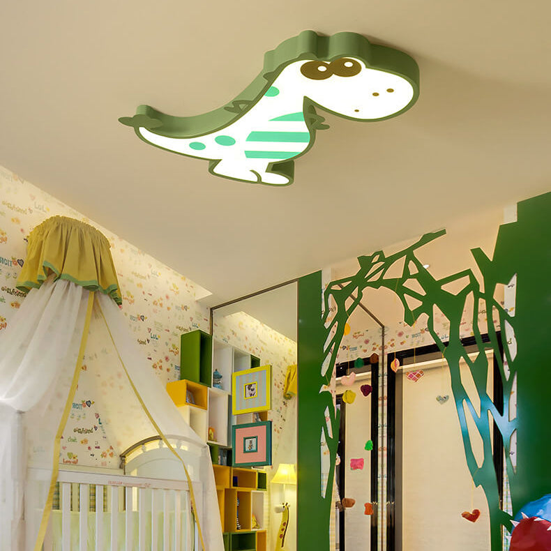 Cartoon Creative Dinosaur LED Flush Mount Ceiling Light Cuvalon