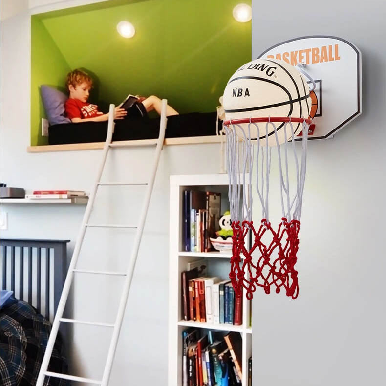 Creative Cartoon Basketball 1-Light Wall Sconce Lamp Cuvalon