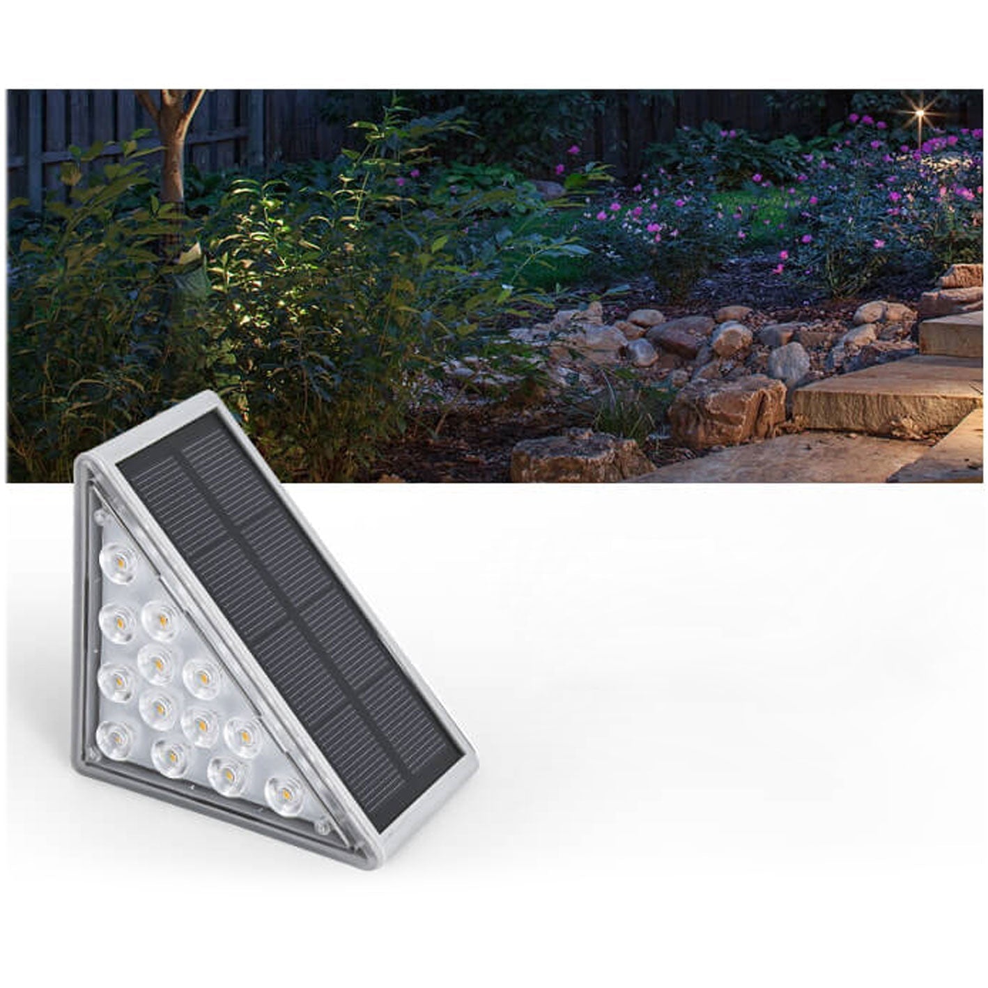 Solar Waterproof Stereo Triangle LED Outdoor Stair Lamp Cuvalon