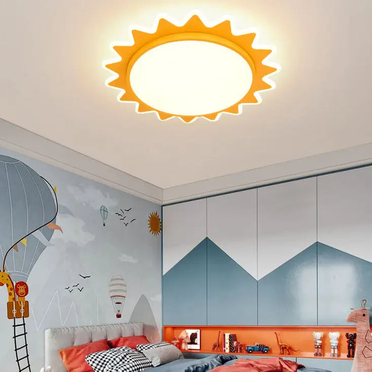 Creative Cartoon Sun Shaped LED Flush Mount Ceiling Light Cuvalon