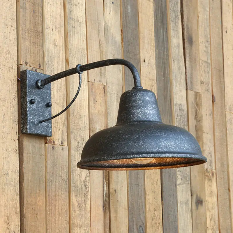 Vintage Iron Barn Waterproof Outdoor 1-Light Wall Sconce Lamp Cuvalon